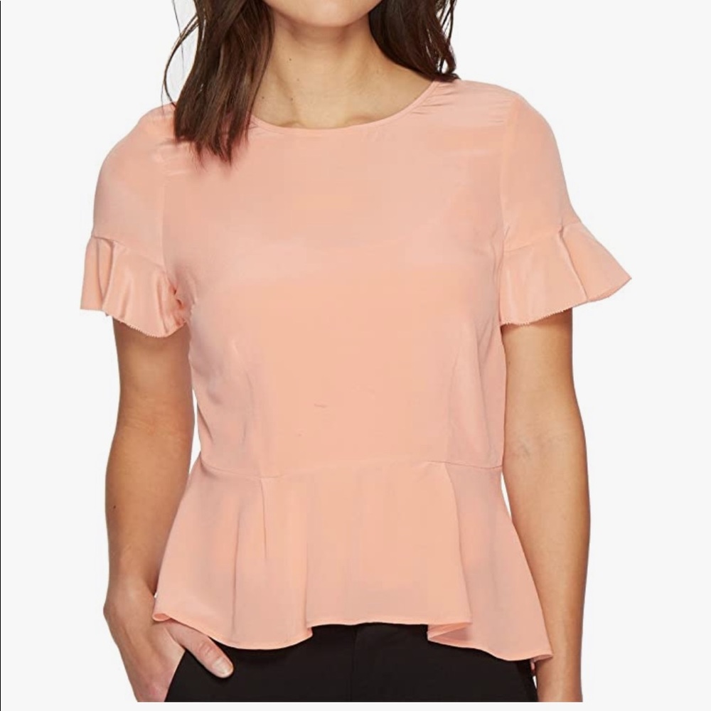 NWT Joie silk peplum top
